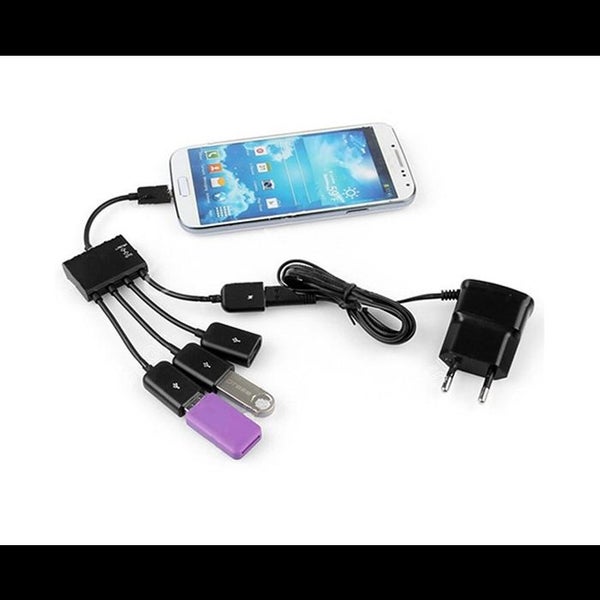 4 In 1 Micro USB Hub OTG Cable Extension Adapter for Android Samsung Tablet Carousel 2