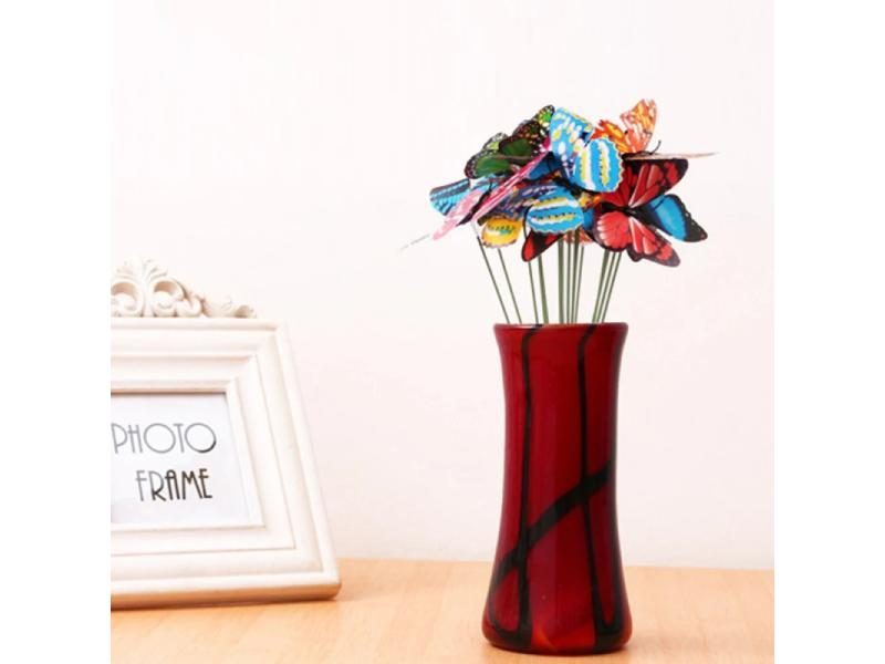 50Pcs 25x4cm Mini Butterfly Stakes Colorful Garden Butterflies For Outdoor Yard Carousel 1