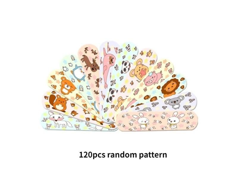 100PCS/120PCS Cartoon Round Strap Shape Band Aid Strips For Children Adult Skin Carousel 1