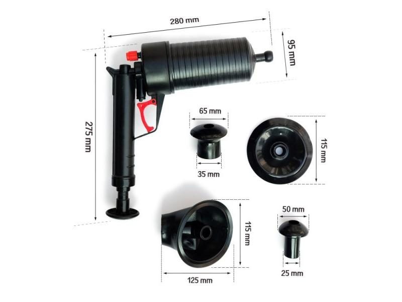 Sewer Dredge Toilet Plunger Drain Blaster High Pressure Cleaner Air Drain Carousel 1