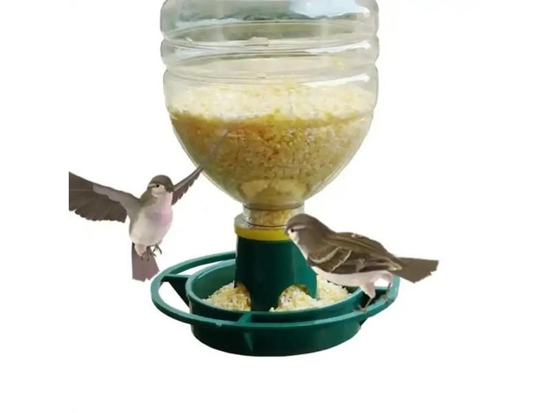 1pcs Recycle Empty Soda Bottle Top Bird Feeder Outdoor Hanging Feeding Tray Carousel 1
