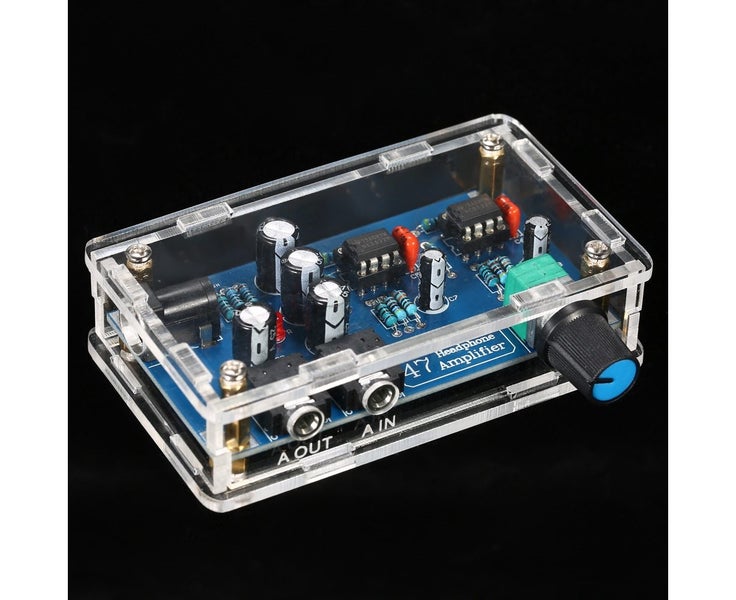 47 HIFI NE5532 Headphone Amplifier DIY PCB AMP Kit With Transparent Case Sing Carousel 2