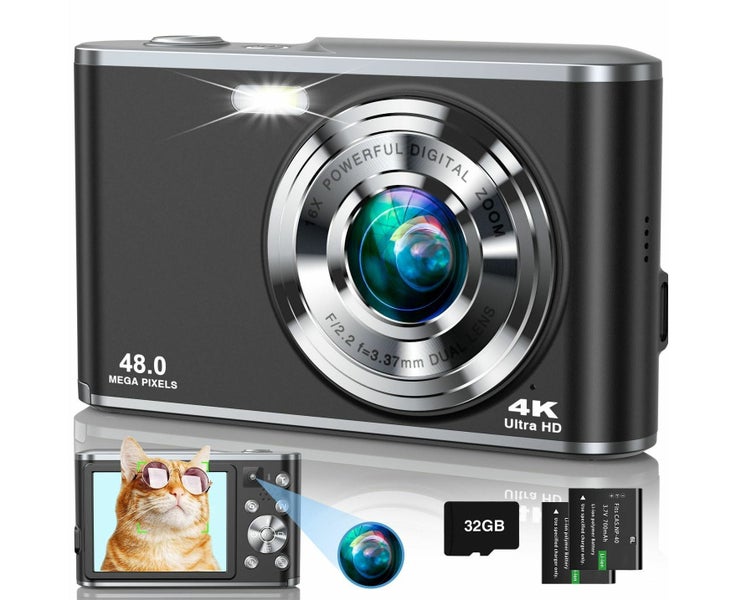 4K Digital Camera, 48MP Autofocus Kids Camera Selfie with Front and Rear Dual Carousel 1
