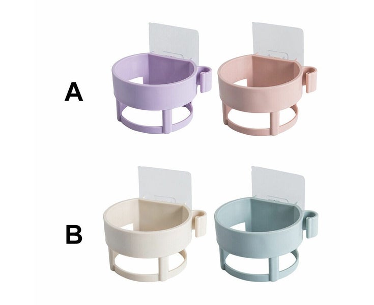 4pcs Hair Dryer Holder PP Wall Mounted Barbershop Hairdryer Shelf Self Adhesi Carousel 1