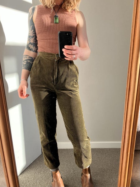 Olive/mushroom corduroy pants62949055267969111
