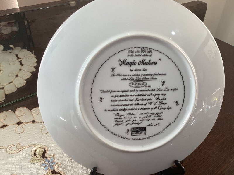 Artist Lena Liu porcelain plate collection one has rim repair Carousel 12