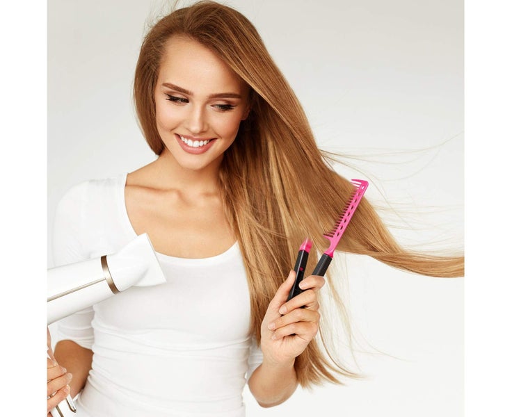 2 Pieces Flat Iron Comb Straightening Comb Salon Hair Brush Combs Hairdressin Carousel 7