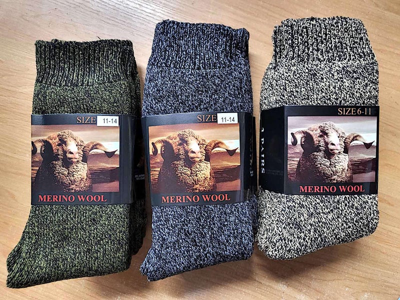 High Quality 6 Pairs Mens Merino Wool Socks! Size UK 6-11 (Dark grey only) Carousel 1