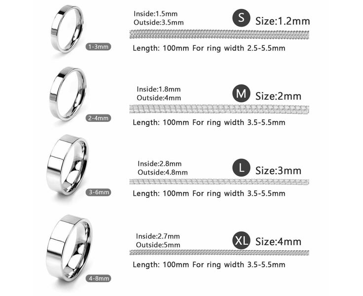 47pcs Ring Sizer Ring Size Adjuster Invisible Ring Spacers Spiral Wide Band F Carousel 2