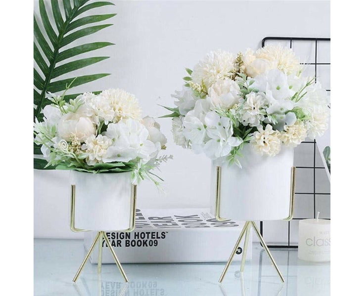 Artificial Flowers, Fake Peony Silk Hydrangea Bouquet Decor Plastic Carnation Carousel 2