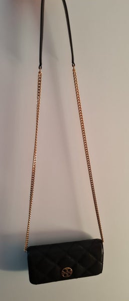 Tory Burch Black Leather Wallet on chain /Crossbody Bag62949055378305114