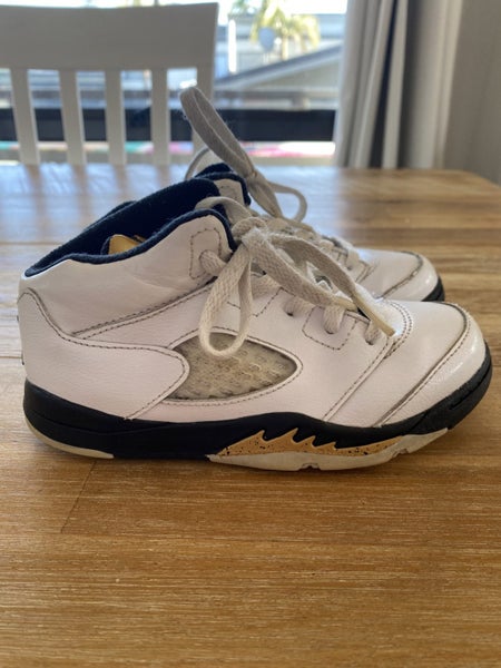 Air Jordan 5 Retro Olympic Gold White/Black GUC 10c629519053246741110