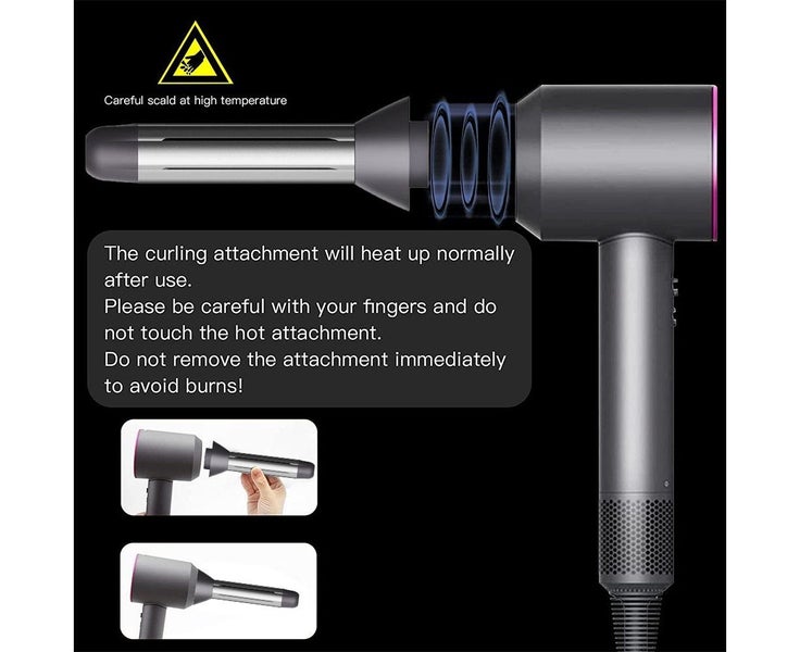 2Pcs Hair Dryer Attachments for Self-Curling Compatible with Dyson Hair Dryer Carousel 6