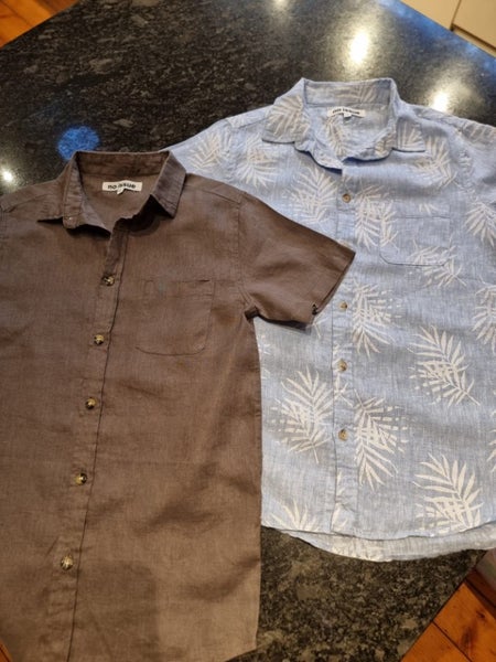 Pair of short sleeved linen shirts boys age 10 Carousel 1