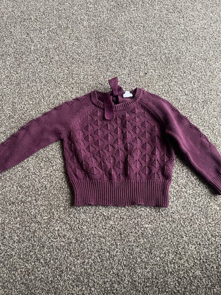 Gorgeous Jamie Kay maroon cotton knit jumper sz Carousel 1