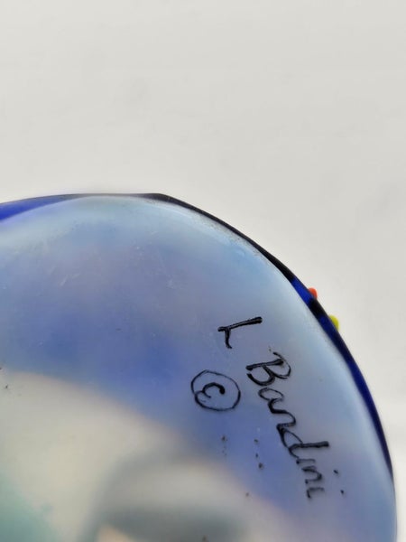 2 x ART GLASS FACE SCULPURES SIGNED L BANDINI62972917274881112