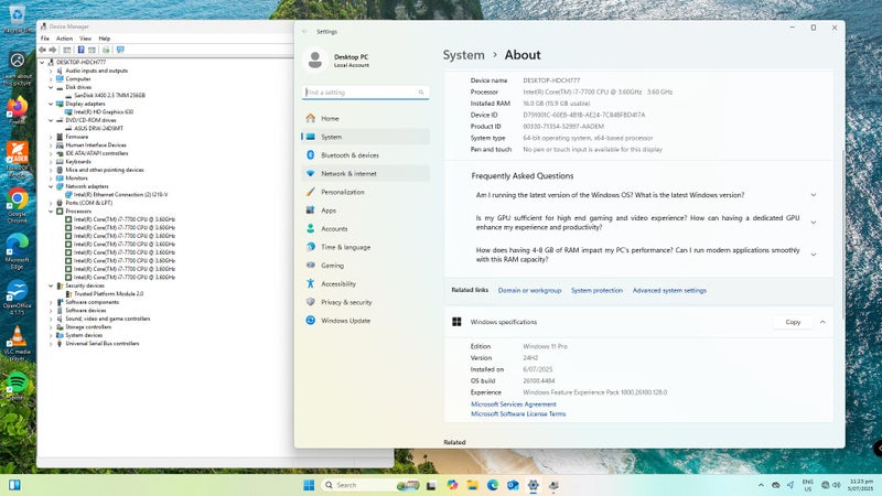 Custom Desktop PC - 7th Gen Core i7 - 16GB RAM - 256GB SSD - Windows 11 Pro62959510004609111