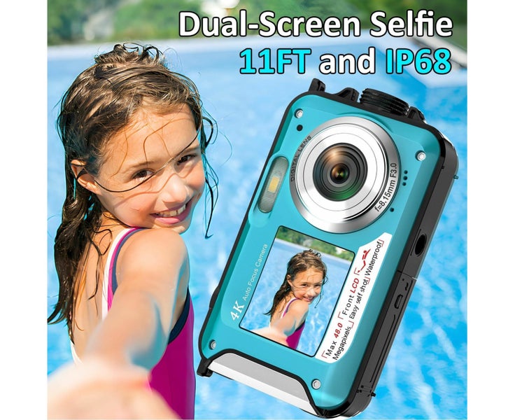 4K Underwater Camera 11FT Waterproof Camera with 32GB Card 48MP Autofocus Dua Carousel 2