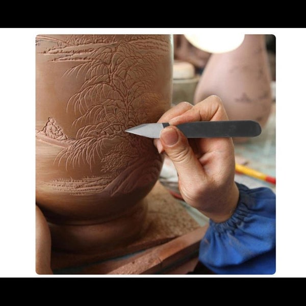 4Pcs STAINLESS STEEL TRIMMING KNIFE Carving Tool For Clay Pottery Sculpture Carousel 2