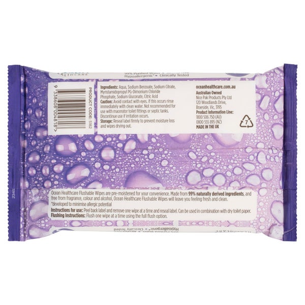 Ocean Healthcare Flushable Wipes 40 Pack Carousel 2