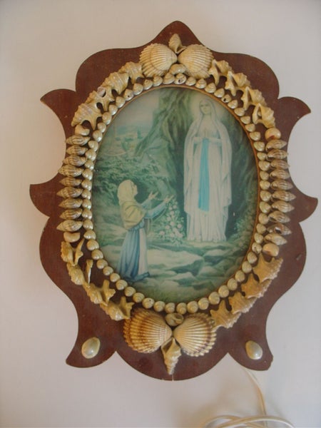 Our Lady of Lourdes Illuminated Shell Art WallLight Carousel 3