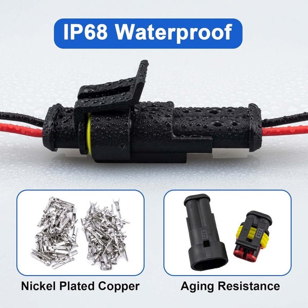 24 Kits 2 Pin Waterproof Electrical automotive Wire Connectors Carousel 2