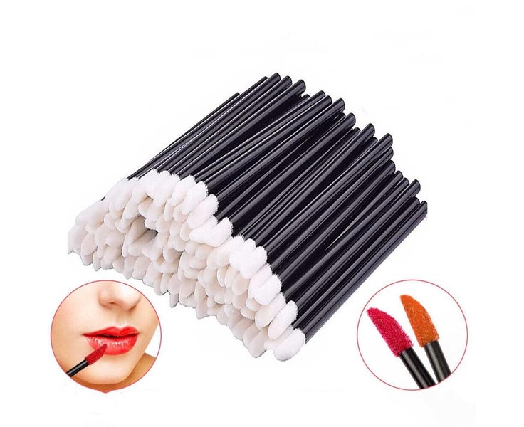 50pcs Disposable Lip Brush Lip Wands Gloss Lipstick Applicator Brushes Carousel 1