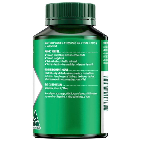 Nature's Own Vitamin B3 500mg Tablets 120 Carousel 2
