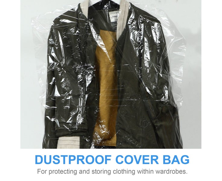 60x120cm Clothes Dust Cover Clear Plastic Garment Bags Disposable Dustproof S Carousel 10