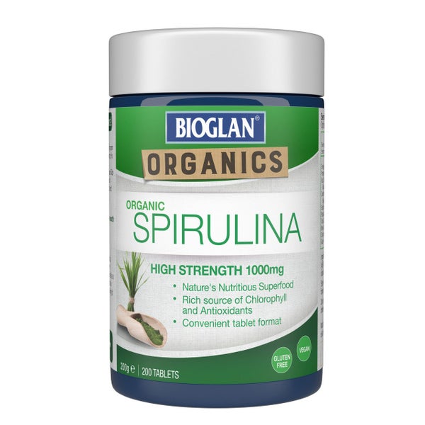 Bioglan Organic Spirulina 1000mg 200 Tablets Carousel 1