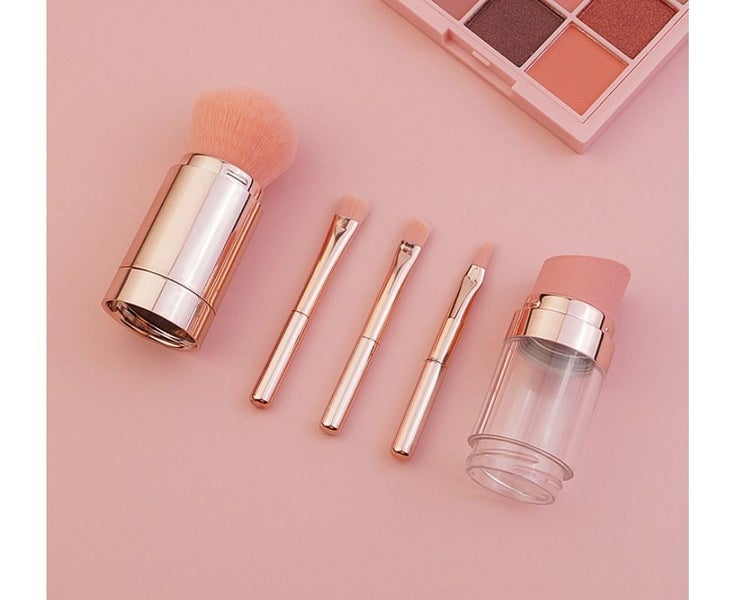 Portable Makeup Brush Powder Cover5-in-1 Makeup Brush Multi-function Carousel 5