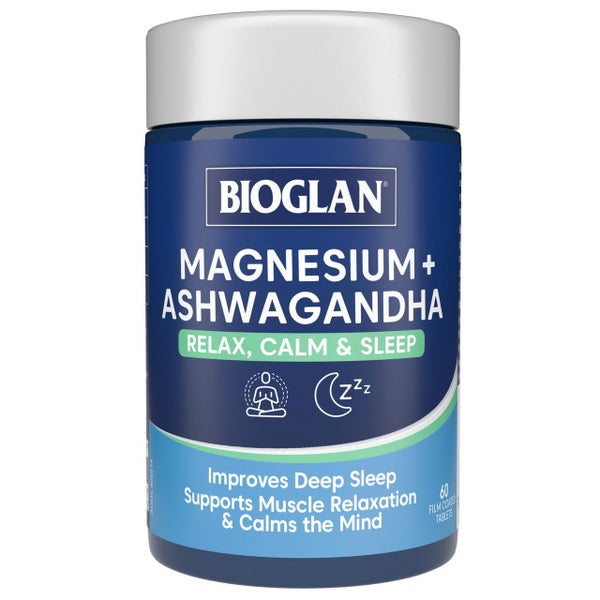 Bioglan Magnesium + Ashwagandha 60 Tablets Carousel 1