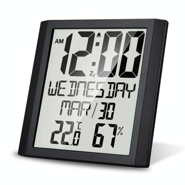 Large Screen Clock Thermometer Hygrometer Multifunction Household Carousel 1
