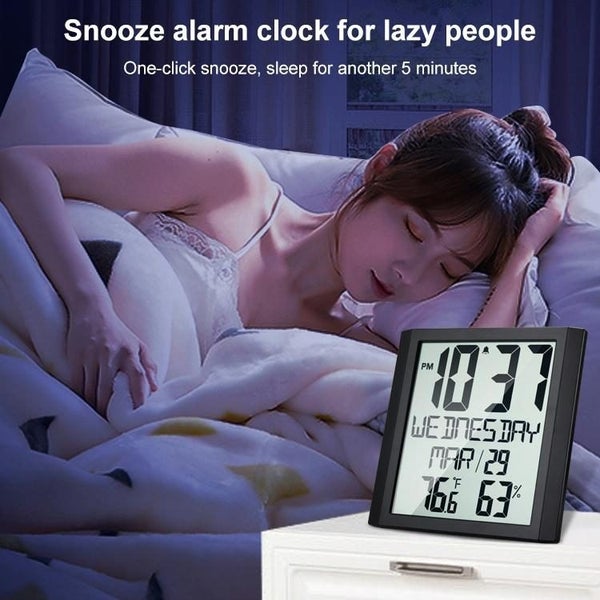 Large Screen Clock Thermometer Hygrometer Multifunction Household Carousel 7