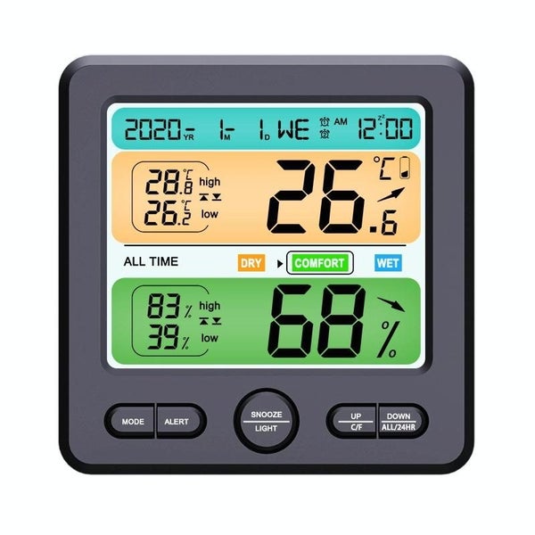 Large Screen Indoor Thermometer & Hygrometer Digital Display Carousel 1