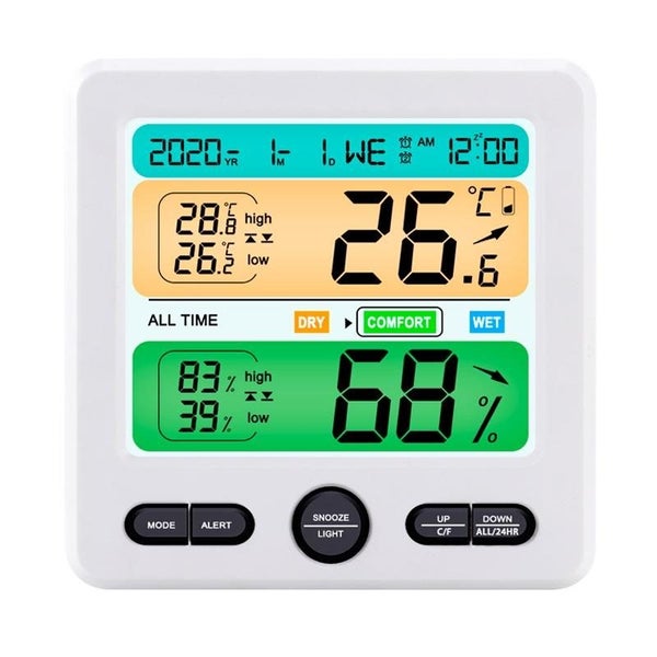 Large Screen Indoor Thermometer & Hygrometer Digital Display Carousel 8