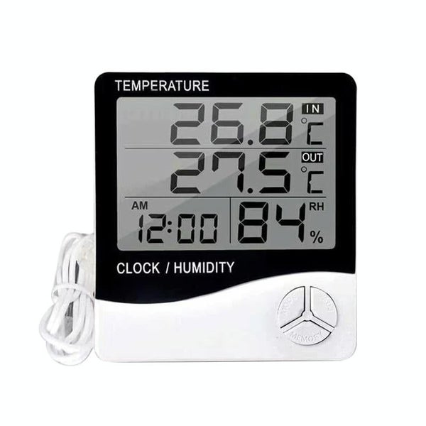 Lcd Digital Thermometer Hygrometer Alarm Clock Grey Carousel 1