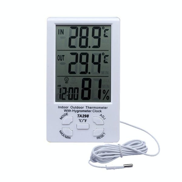 Digital Lcd Humidity & Thermometer + Extra Sensor Cable Carousel 2
