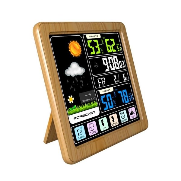 Wireless Weather Clock Multifunctional Touch Screen Black Carousel 2