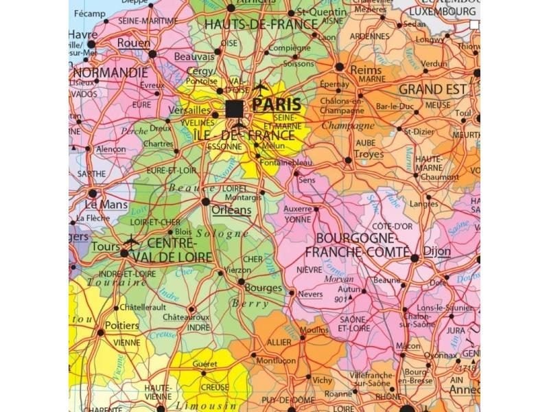 French Language Traffic Map Of France Poster Large Art Wall Decor A2 42x59cm Carousel 1