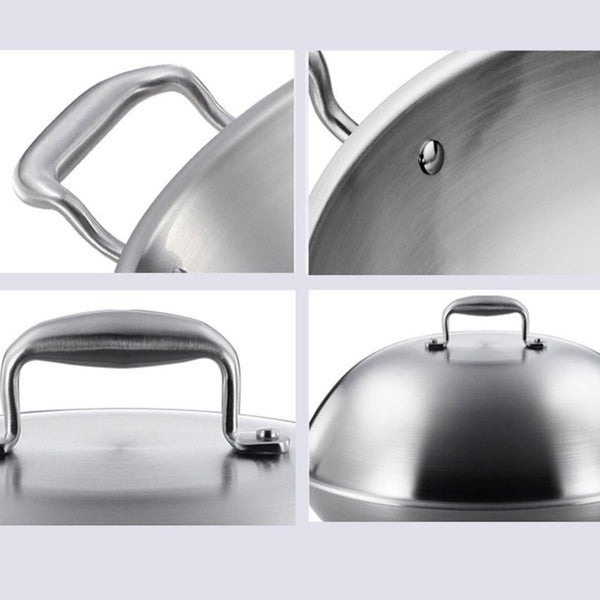 SOGA 3-Ply 38cm Stainless Steel Double Handle Wok Frying Fry Pan Skillet with... Carousel 7