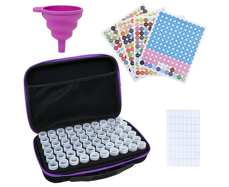 60-Bottles Diamond Painting Box - Black and Purple Carousel 1