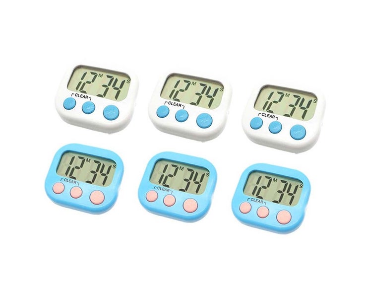 6 Pack Digital Timer for Teacher Small Timers for Kids Magnetic Back Big LCD Carousel 1