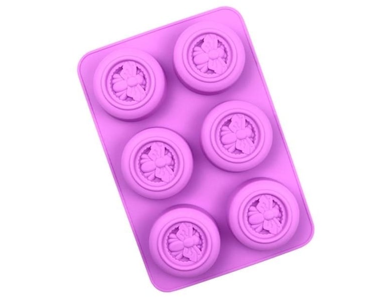 6-hole bee-shaped silicone DIY handmade soap candle mold craft mold Carousel 1