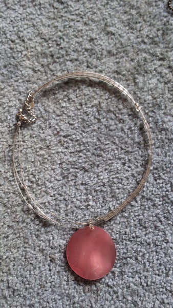 3 NECKLACES,1 PINK SHELL,1 LAYERED PAUA SHELL, 1 ROSE PENDANT Carousel 4