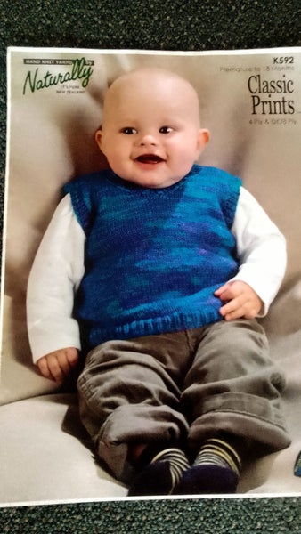 Knit Sleeveless Pullover For Baby in 4ply or 8ply Carousel 1