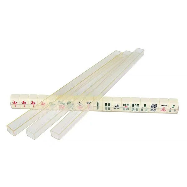 Portable Mini Mahjong Set With 4 Racks and 4 blank tiles62971018956161114