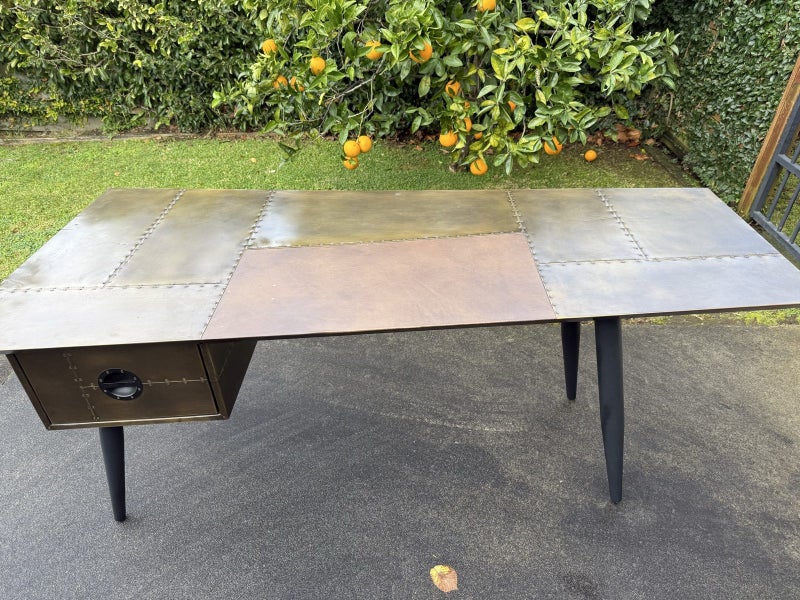 Jet Office desk in vintage brass finish plus chair62966410560002113