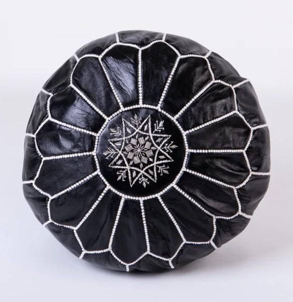 PREMIUM Handcrafted Moroccan Leather Pouf Carousel 1