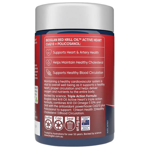 Bioglan Red Krill Oil Active Heart 60 Capsules Carousel 2